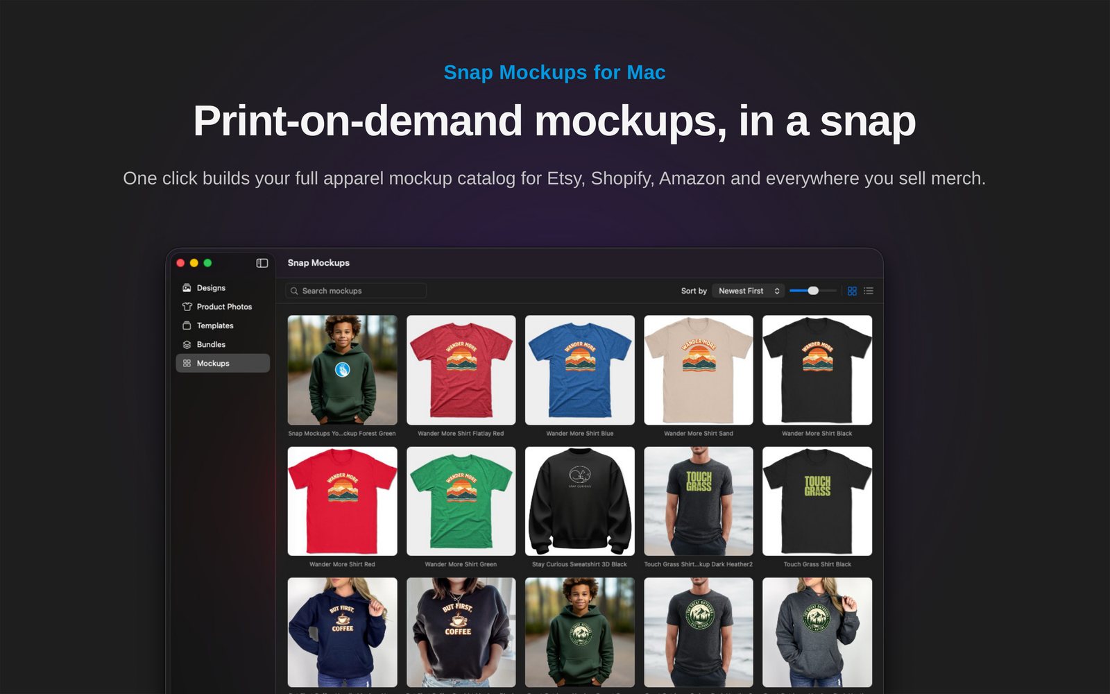 Snap Mockups for Mac - Print-on-demand mockups, in a snap
